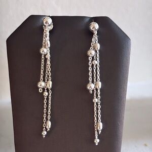 Chic Silver Chain Drop Earrings